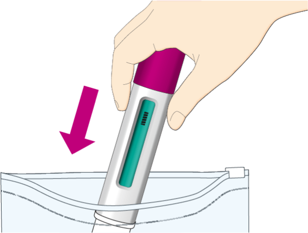 使用済みのペンを廃棄します